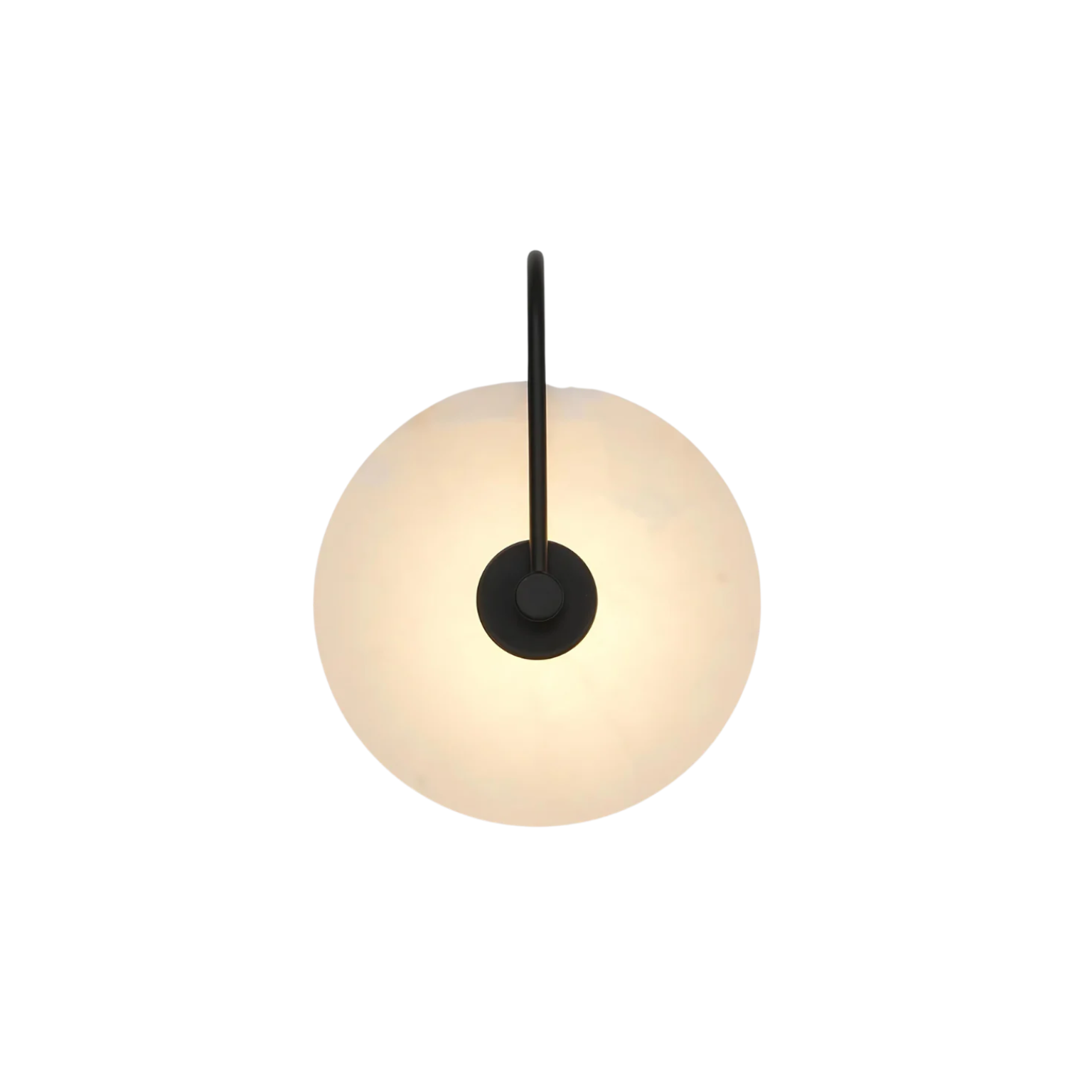 Sfeervolle Wandlamp met Albasten Kap en Elegante Boog