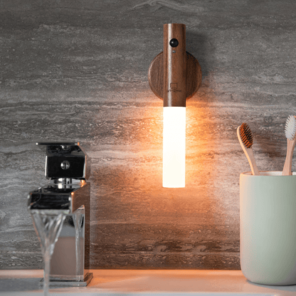 Set van 2 Wandlampen met Bewegingssensor en Houten Afwerking
