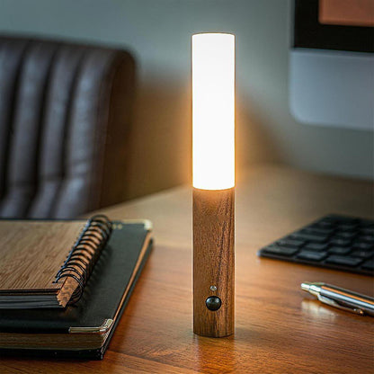 Set van 2 Wandlampen met Bewegingssensor en Houten Afwerking