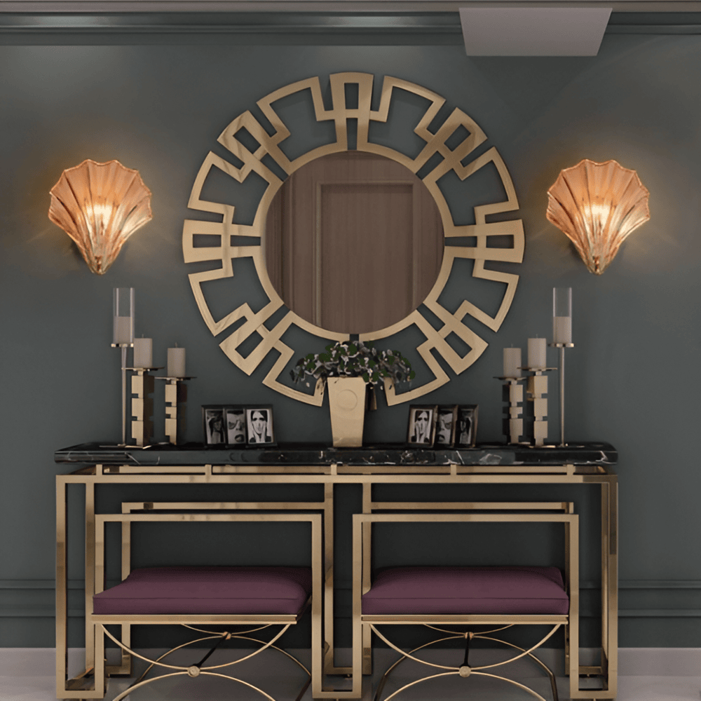 Wandlamp Bloemvorm van Glas en Messing