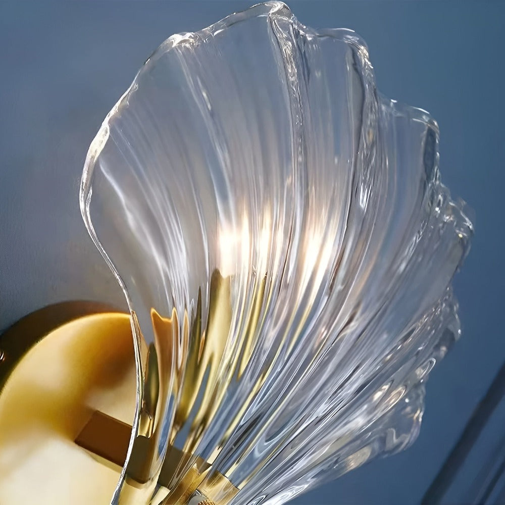 Wandlamp Bloemvorm van Glas en Messing