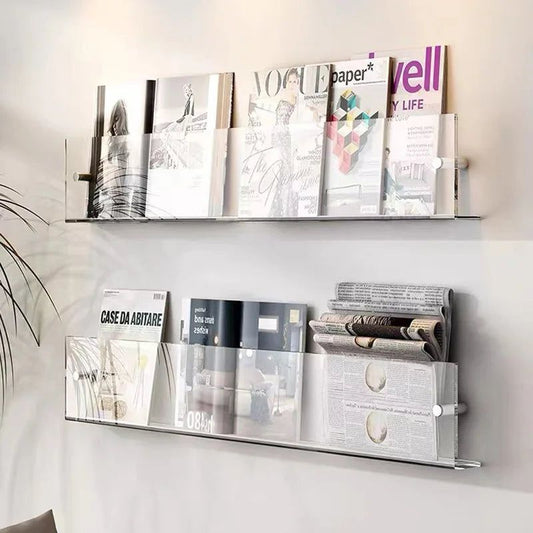 Wandplank van Acryl voor Tijdschriften - Minimalistisch en Modern Ontwerp voor Woonruimtes 0