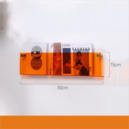Wandplank van Acrylaat voor Tijdschriften – Modern 50x15x5 cm Wandplanken voor Boeken en Vinyl 0