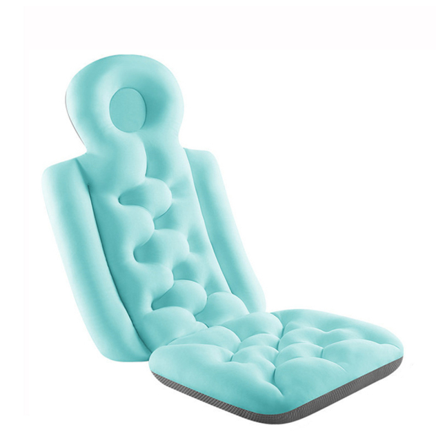 Badkussen met Antislip Ontwerp en Ergonomische Nek- en Rugondersteuning Blauw
