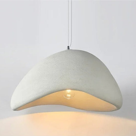 Scandinavische Hanglamp met Betonlook voor Eettafel - Verstelbare Kabel en LED-Compatibel A - Wit