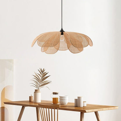 Stijlvolle Gewoven Bloem Hanglamp eettafel woonkamer