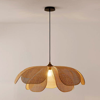 Stijlvolle Gewoven Bloem Hanglamp eettafel woonkamer