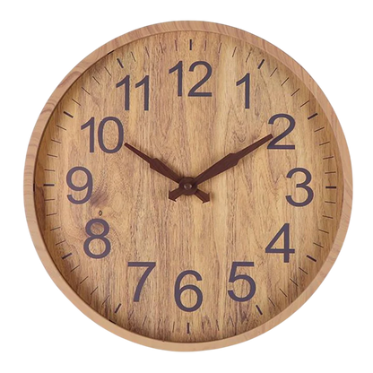 Stille Elegante Houten Wandklok met Grote Cijfers