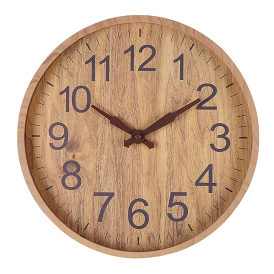 Stille Elegante Houten Wandklok met Grote Cijfers