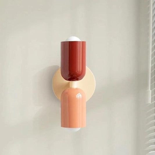 Dubbele Muurlamp in Noordse Stijl – Elegante Wandlamp voor Slaapkamer Rood Zalm Beige