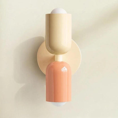 Dubbele Muurlamp in Noordse Stijl – Elegante Wandlamp voor Slaapkamer Beige Zalm Beige