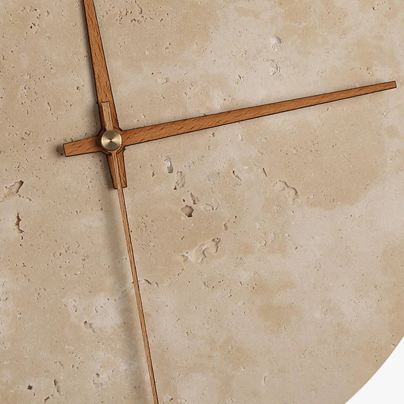 Stijlvolle Wandlamp met Klok van Natuurlijke Steen – LED Muurlamp