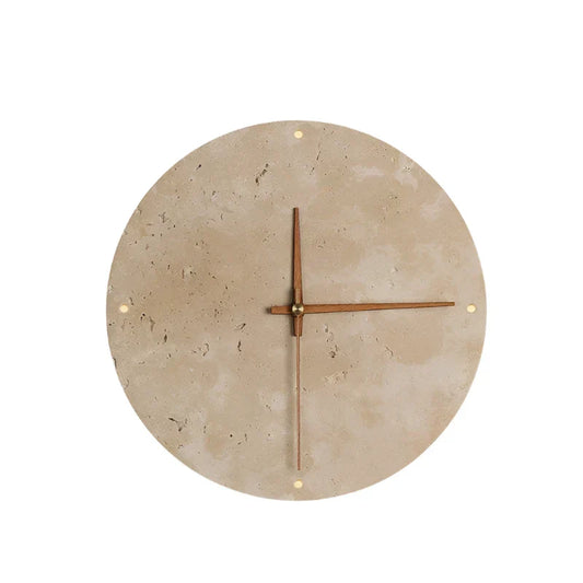 Stijlvolle Wandlamp met Klok van Natuurlijke Steen – LED Muurlamp 30 cm